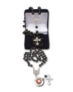 Różaniec z hebanu św. Antoniego z Padwy z relikwiami