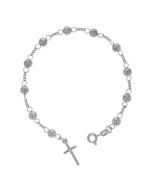 Bransoletka różańcowa na rękę, dziesiątka, kulka 5 mm, rodowane srebro pr. 925 BRP11
