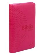 Pismo Święte Starego i Nowego Testamentu - Biblia dla kobiet - suwak, złocone brzegi kartek, malinowa