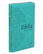 Pismo Święte Starego i Nowego Testamentu - Biblia dla kobiet - suwak, złocone brzegi kartek, turkusowa