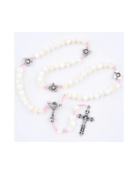 Różaniec komunijny na sznurku Masa Perłowa