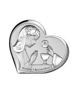 Obrazek Srebrny Pamiątka I Komunii  Dziewczynka 6517/3A 15,5x14 cm