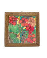 Płytka ceramiczna w ramce 13x13 cm. Nasturcje Fernando