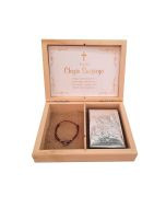 Pudełko prezentowe na Chrzest z obrazkiem i bransoletką