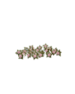Ozdoba do włosów - różowe różyczki z płatkami i zieloną wstążeczką