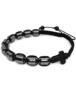 Bransoletka różaniec pleciony hematyt