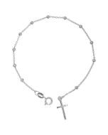 Bransoletka różańcowa na rękę, dziesiątka diamentowana, 3,0 mm, 2,0-2,7 g, rodowane srebro pr. 925 BRP33