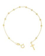Bransoletka różańcowa na rękę, dziesiątka 2,5 mm diamentowana, ok. 1,9 g pozłacane srebro pr. 925 BRP36