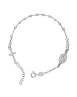 Bransoletka różańcowa na rękę, dziesiątka, kulka gładka 3 mm, rodowane srebro pr. 925 BRS60