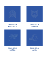 Zestaw Ewangelii (Mateusza, Łukasza, Marka, Jana) z infografikami w małym podręcznym kieszonkowym wydaniu