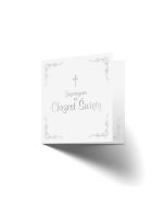Zaproszenie na chrzest - białe ze srebrnymi elementami