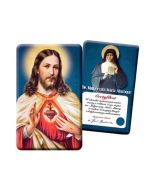 Karta Serce Pana Jezusa z relikwiami III stopnia św. Małgorzaty Alacoque