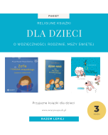 Zestaw książek religijnych dla dzieci (o wdzięczności, o rodzinie, o Mszy Świętej)