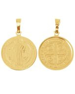 Medalik srebrny pozłacany - Medalik Świętego Benedykta 