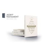Nowy Testament z infografikami B6 wersja złota obwoluta I Komunia Święta