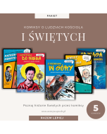 Zestaw 5 komiksów religijnych o Świętych i Ludziach Kościoła