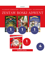 Zestaw Boski Adwent dla dzieci (kalendarz adwentowy + puzzle + kolorowanka + książka)