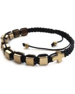 Różaniec bransoletka ze złotego hematytu 