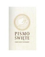 Pismo Święte Stary i Nowy Testament B6 - beżowe w białej obwolucie