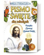 Biblia Tysiąclecia- Pismo Święte Starego i Nowego Testamentu "z papugą" obwoluta komunijna