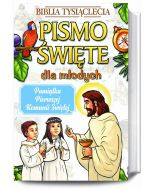 Biblia Tysiąclecia- Pismo Święte Starego i Nowego Testamentu dla młodych "Biblia z papugą" obwoluta komunijna