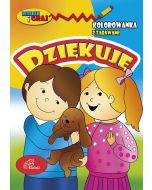 Kolorowanka z zabawami Dziękuję 