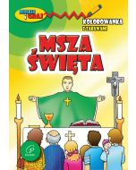 Kolorowanka z zabawami Msza święta 
