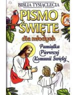 Biblia Tysiąclecia - Pismo Święte Starego i Nowego Testamentu - Pamiątka I Komunii Świętej "z papugą"