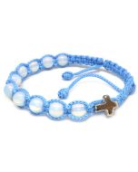 Różaniec bransoletka na rękę - opal w błękicie 9216 