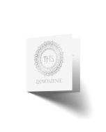 Zaproszenie komunijne SREBRNE IHS