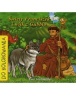 Święty Franciszek i wilk z Gubbio – kolorowanka