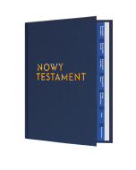 Nowy Testament z paginatorami i infografikami - format A5, wersja złota