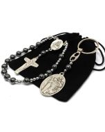 Zestaw prezentowy Różaniec do samochodu i brelok dla kierowcy