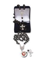 Różaniec z hebanu św. Antoniego z Padwy z relikwiami