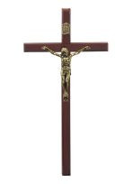 Krzyż wiszący 15x8 cm drewno wiśnia 