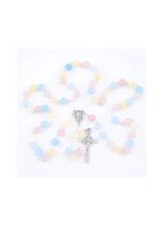 Różaniec z kamienia -  Morganit