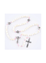 Różaniec komunijny na sznurku Masa Perłowa