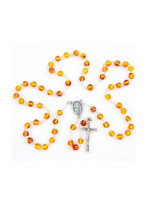 Różaniec maryjny z naturalnego bursztynu