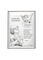 Obrazek srebrny Aniołek z modlitwą 31300 13x18 cm