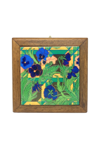 Płytka ceramiczna w ramce 13x13 cm. Bratki Fernando