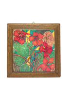 Płytka ceramiczna w ramce 13x13 cm. Nasturcje Fernando