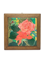 Płytka ceramiczna w ramce 13x13 cm. Róże Fernando