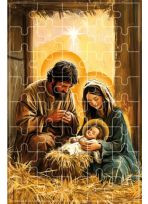 Puzzle religijne - Święta Rodzina z Dzieciątkiem w żłóbku