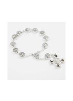 Różaniec dziesiątka św. Benedykta z metalowymi medalikami - różaniec z egzorcyzmem