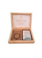 Pudełko prezentowe na Chrzest z obrazkiem i bransoletką