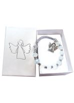 Bransoletka różaniec dla dziewczynki Pamiątka I Komunii Świętej 