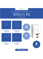 Biblia B6 biała komunijna + 4 ewangelie kieszonkowe