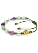 Bransoletka różaniec fluoryt Św. Benedykt 9024  