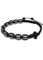 Bransoletka różaniec pleciony hematyt