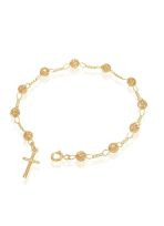 Bransoletka różańcowa na rękę, dziesiątka ażurowa, 3,0-3,4 g, pozłacane srebro pr. 925 BRP08